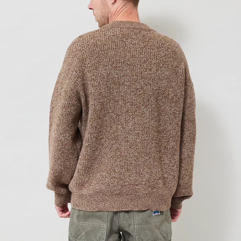 Frizmworks Tweed Wool Deck Zip Up Cardigan Brown-2