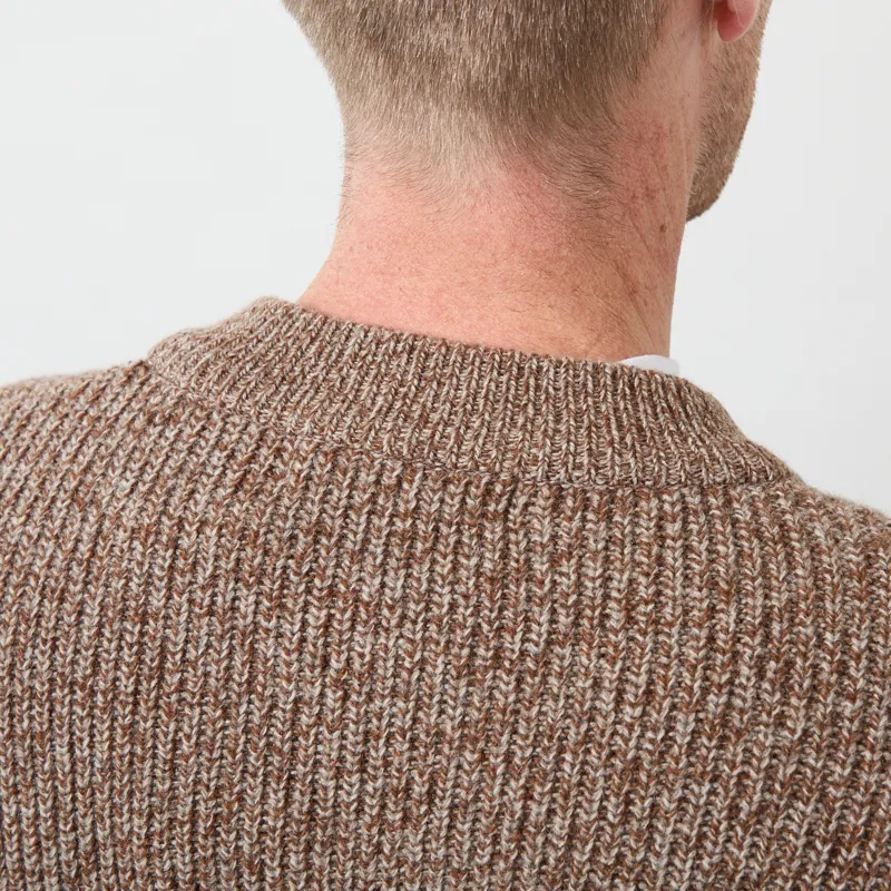 Frizmworks Tweed Wool Deck Zip Up Cardigan Brown-4