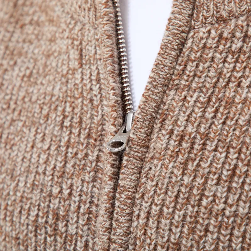 Frizmworks Tweed Wool Deck Zip Up Cardigan Brown-5