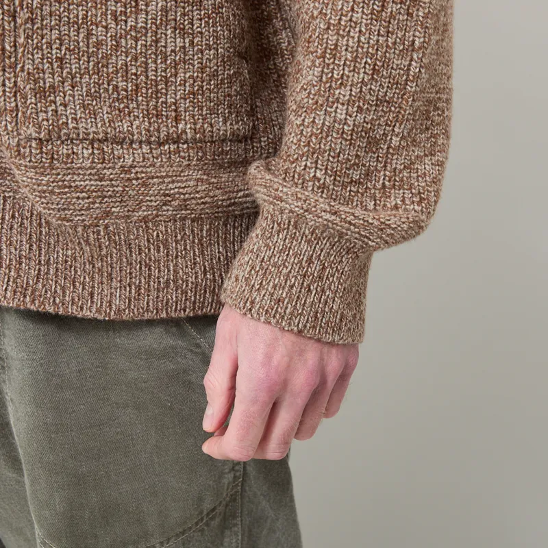 Frizmworks Tweed Wool Deck Zip Up Cardigan Brown-7
