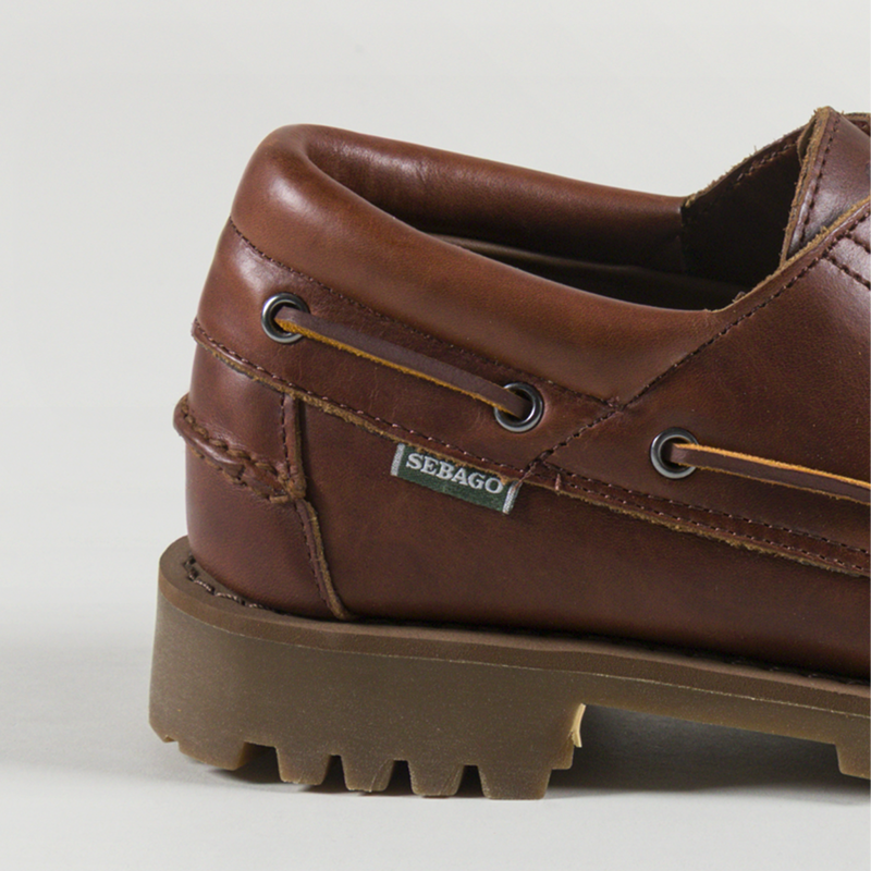 Sebago Acadia Leather Moccasin Shoes Brown Cinnamon-4