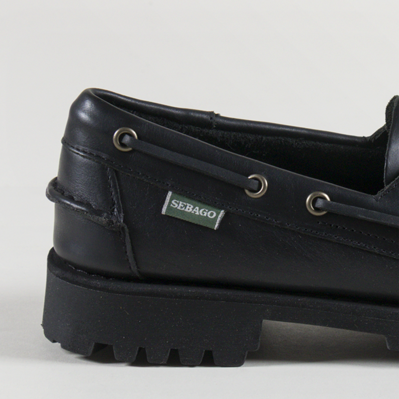 Sebago Ranger Waxy Moccasin Shoes Total Black-4
