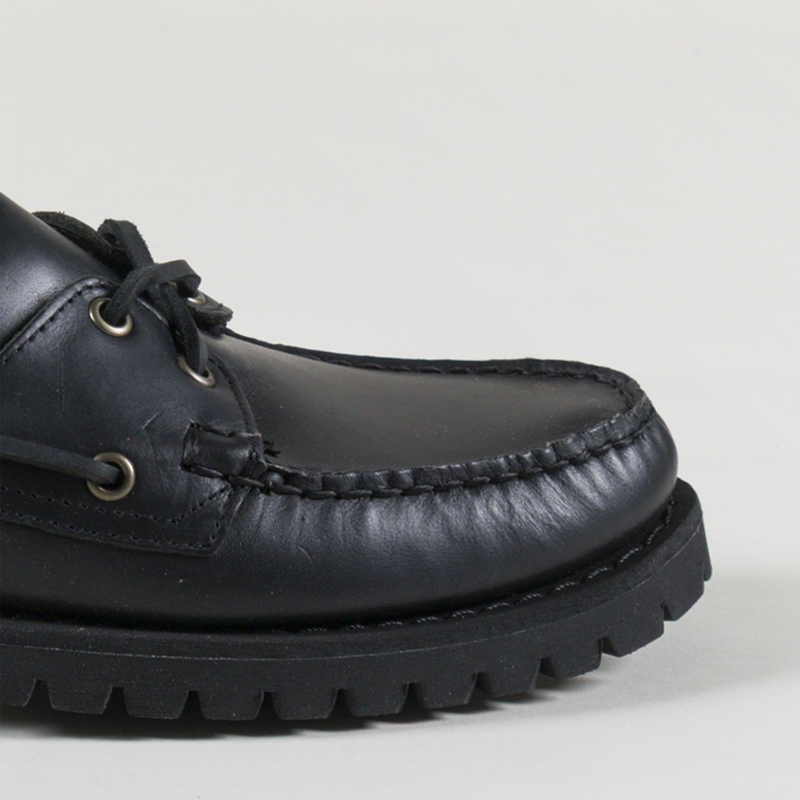 Sebago Ranger Waxy Moccasin Shoes Total Black-5