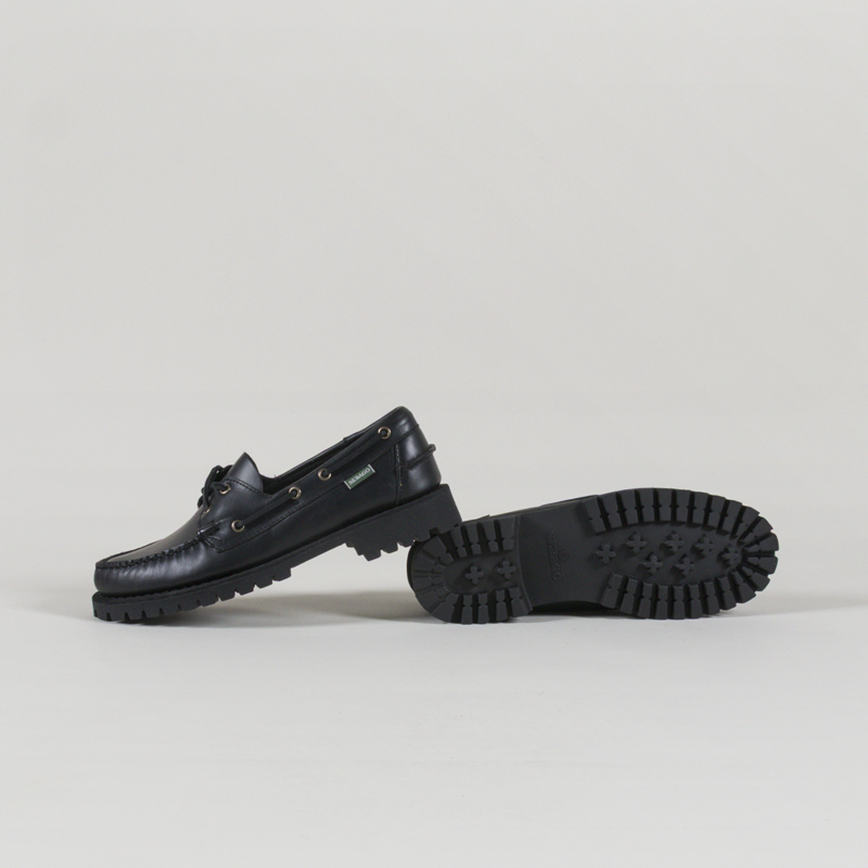 Sebago Ranger Waxy Moccasin Shoes Total Black-3