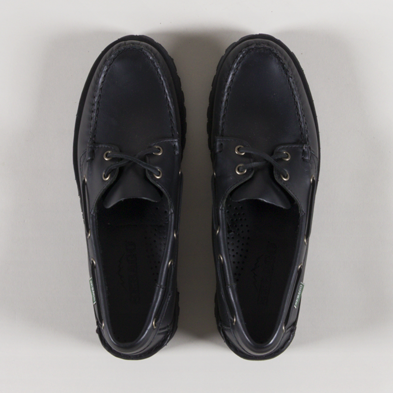 Sebago Ranger Waxy Moccasin Shoes Total Black-6