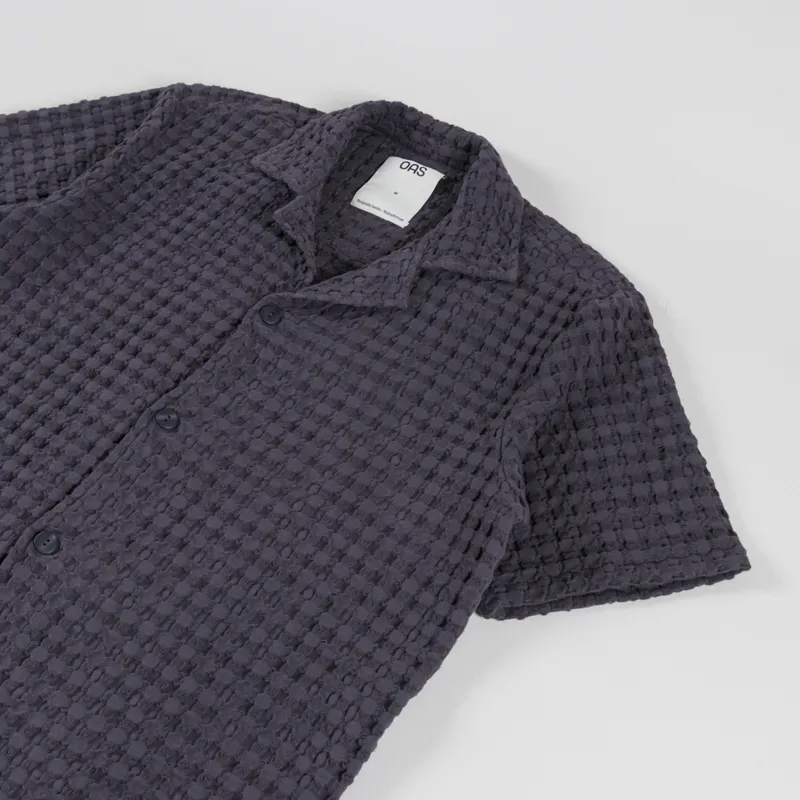 Oas Cuba Waffle Shirt Nearly Black-2