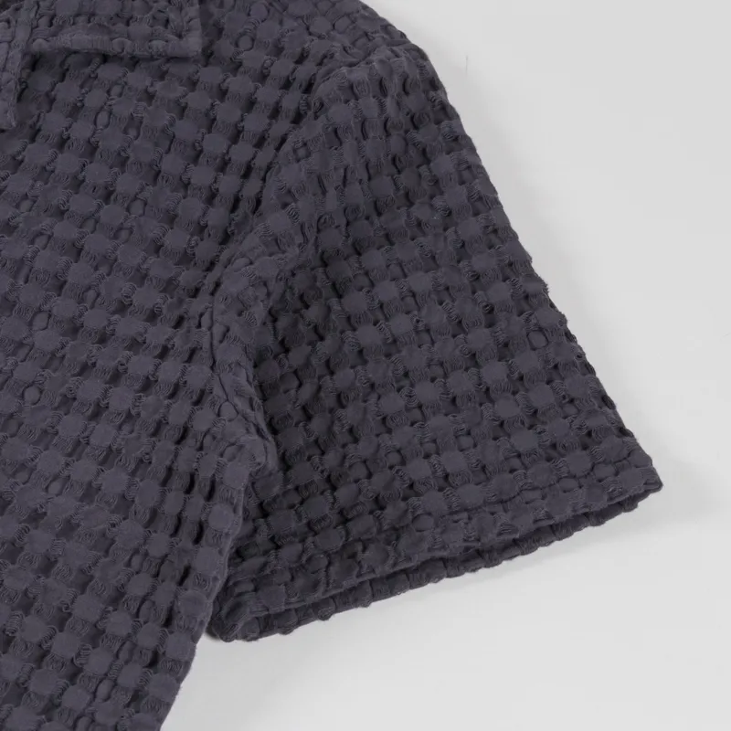 Oas Cuba Waffle Shirt Nearly Black-7