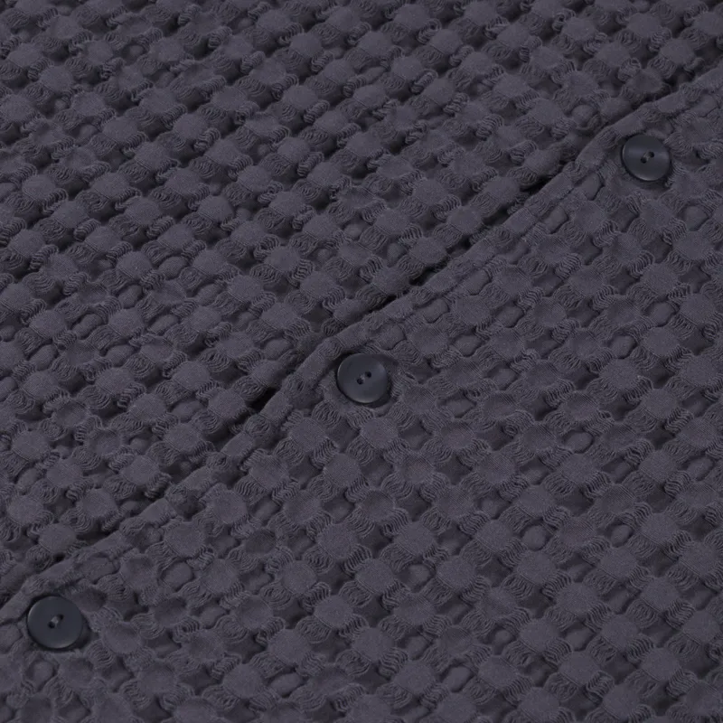 Oas Cuba Waffle Shirt Nearly Black-5