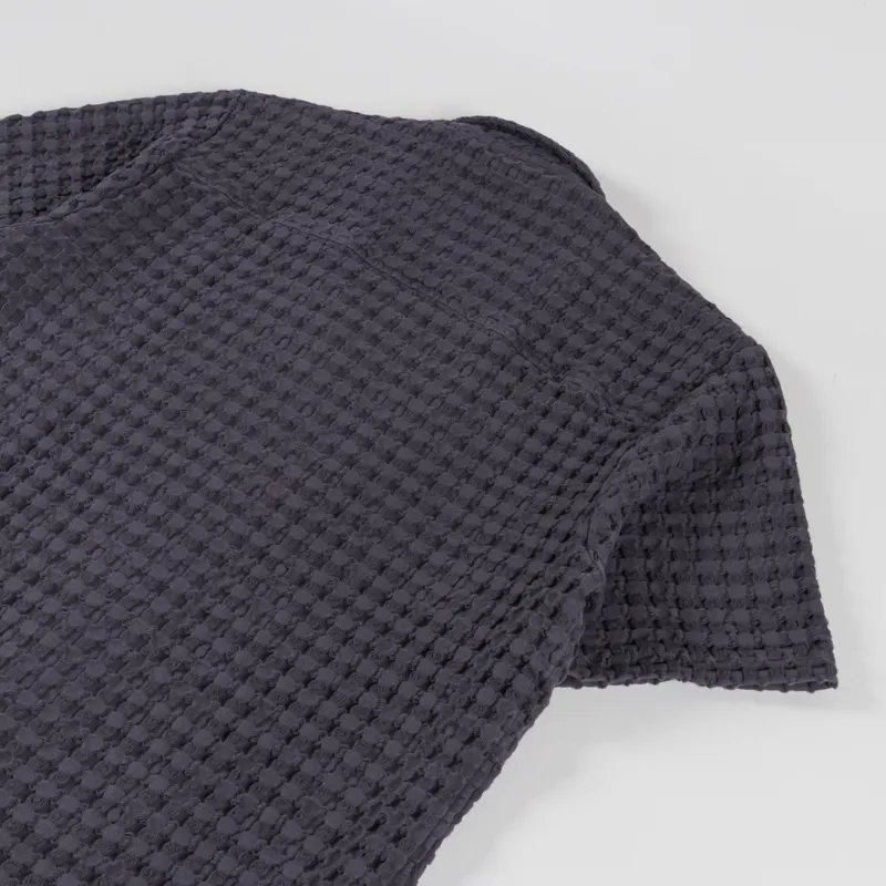 Oas Cuba Waffle Shirt Nearly Black-3
