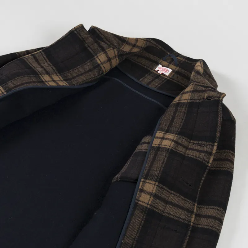 Armor Lux Checkered Wool Fishermans Jacket Carreaux Mocha Rich Navy-4
