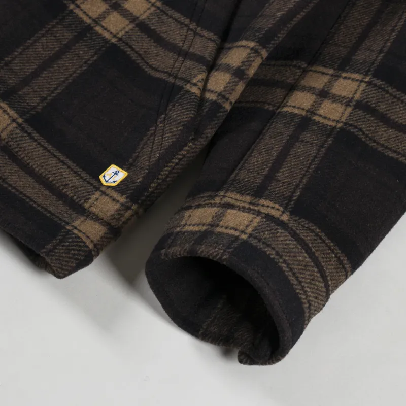 Armor Lux Checkered Wool Fishermans Jacket Carreaux Mocha Rich Navy-10