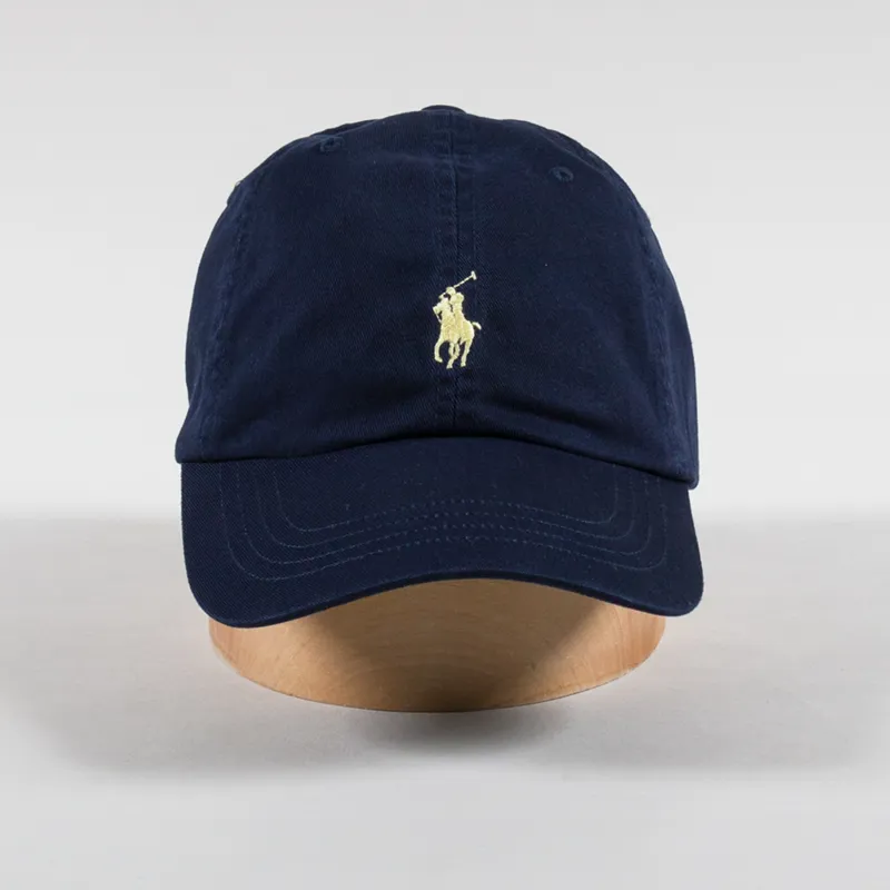 Polo Ralph Lauren Mens Sports Six Panel Cap Navy Yellow