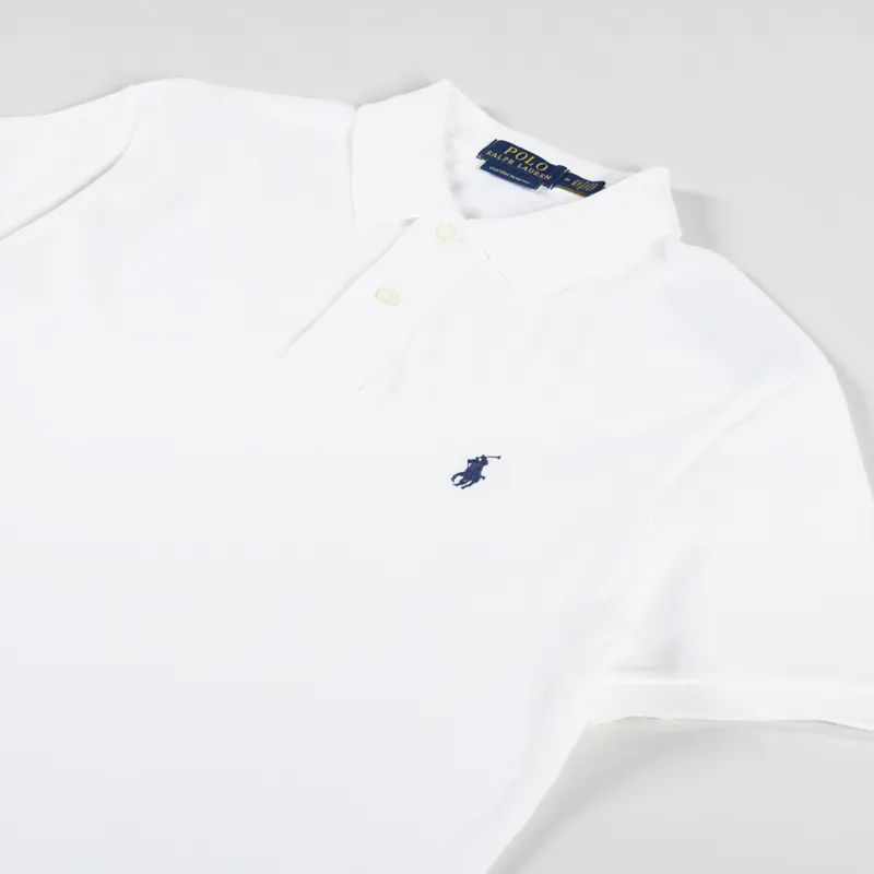 Polo Ralph Lauren Knit Polo Shirt White Royal Blue-2