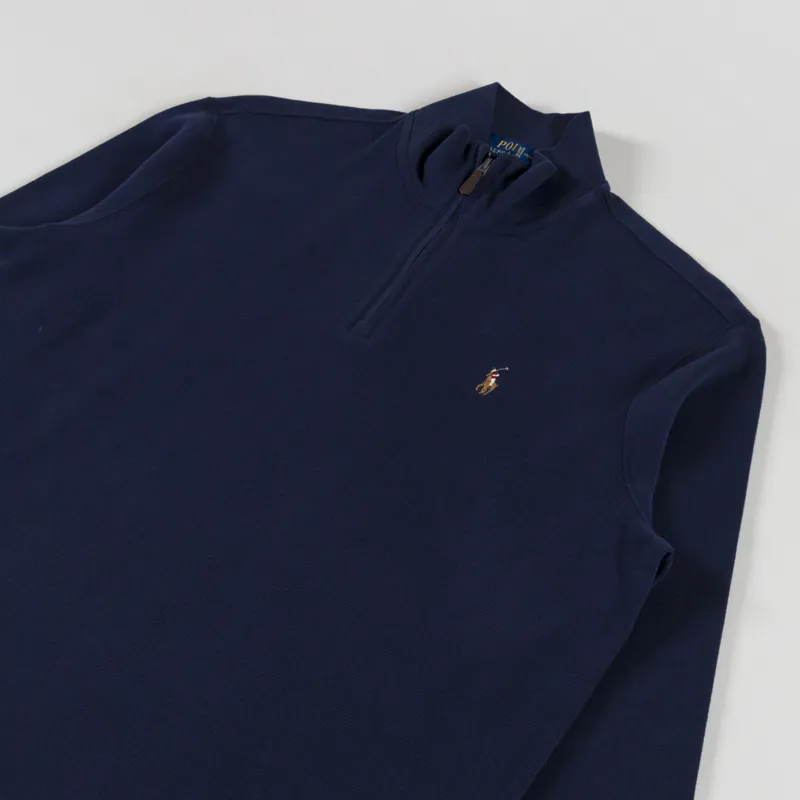 Polo Ralph Lauren Double Knit Quarter Zip Sweatshirt Cruise Navy-2