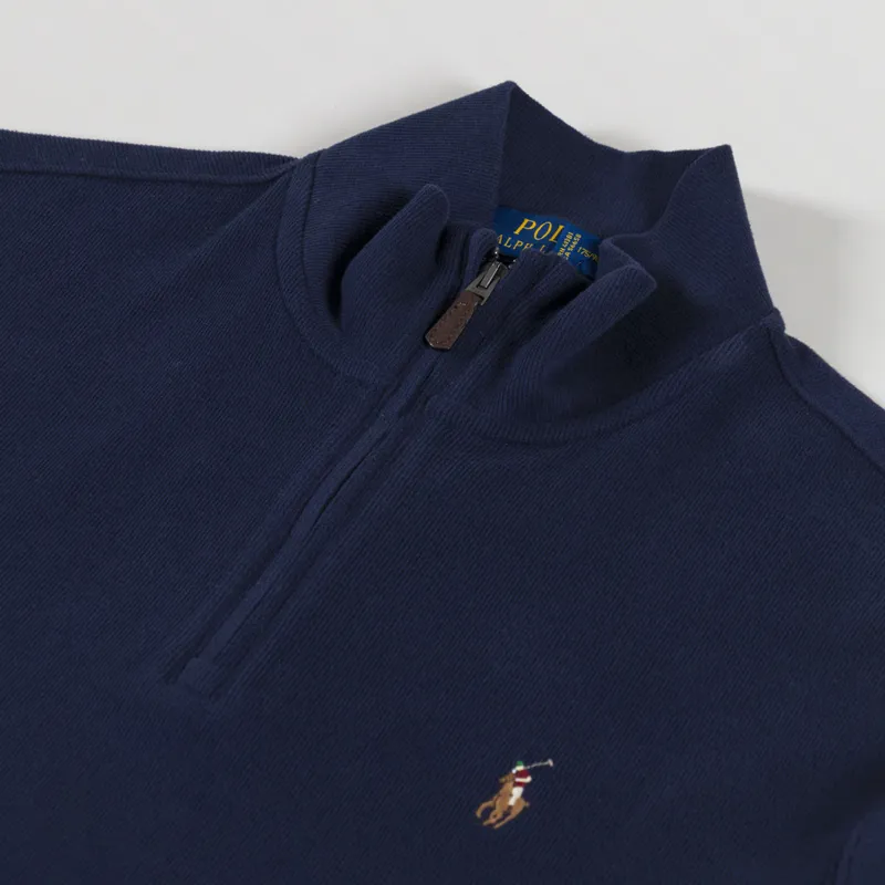 Polo Ralph Lauren Double Knit Quarter Zip Sweatshirt Cruise Navy-4