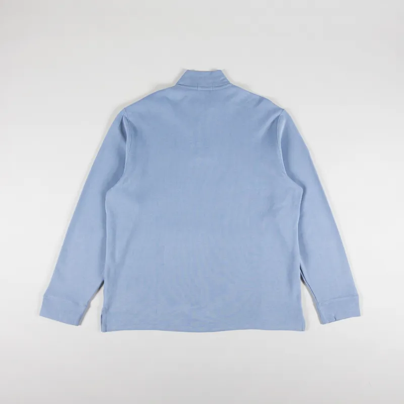 Polo Ralph Lauren Double Knit Quarter Zip Sweatshirt Campus Heather Blue-1