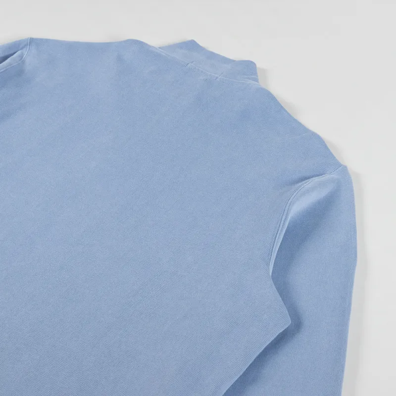 Polo Ralph Lauren Double Knit Quarter Zip Sweatshirt Campus Heather Blue-3