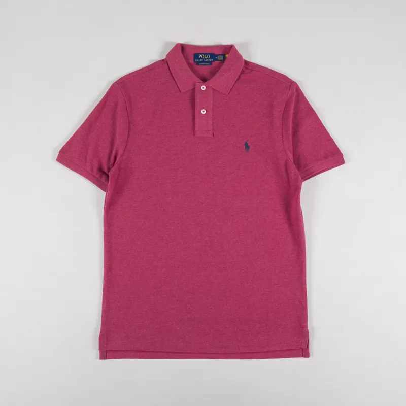 Polo Ralph Lauren Mens Mesh Polo Shirt Ruby Red Heather