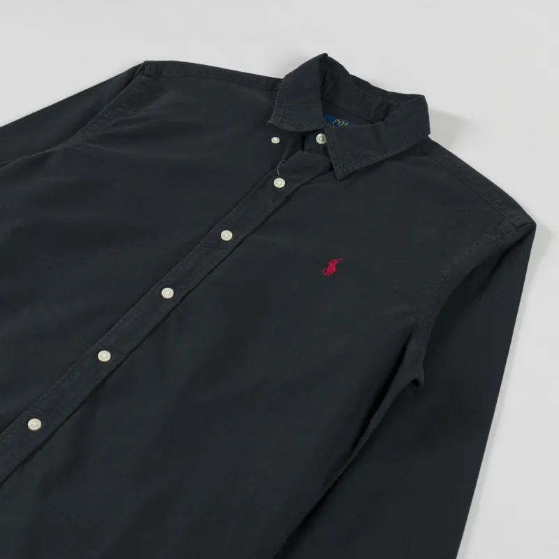 Polo Ralph Lauren Custom Fit Garment Dyed Oxford Shirt Black-2