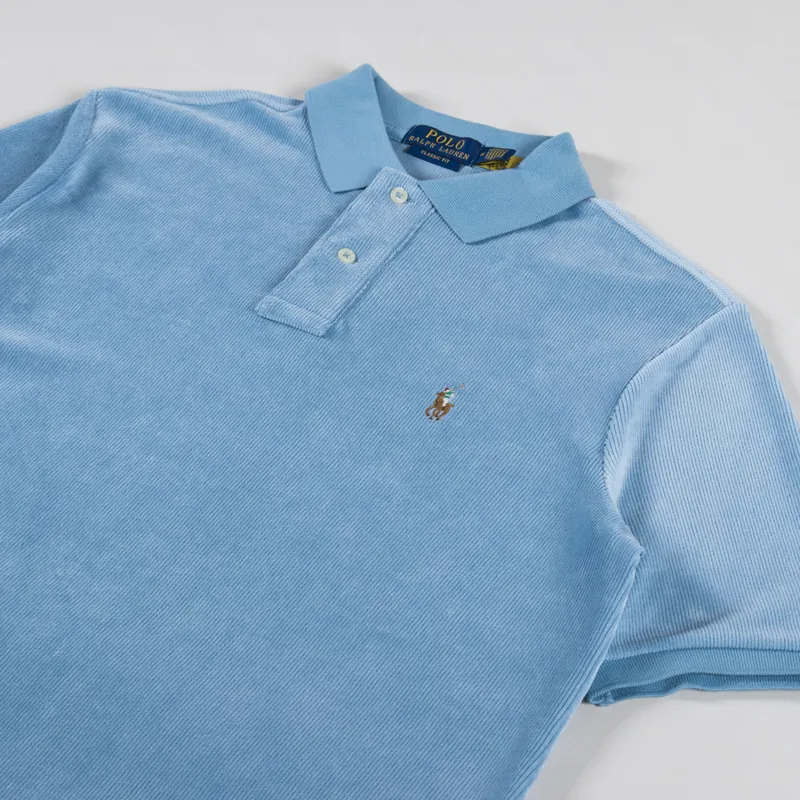 Polo Ralph Lauren Knit Corduroy Polo Shirt Cassidy Blue-2