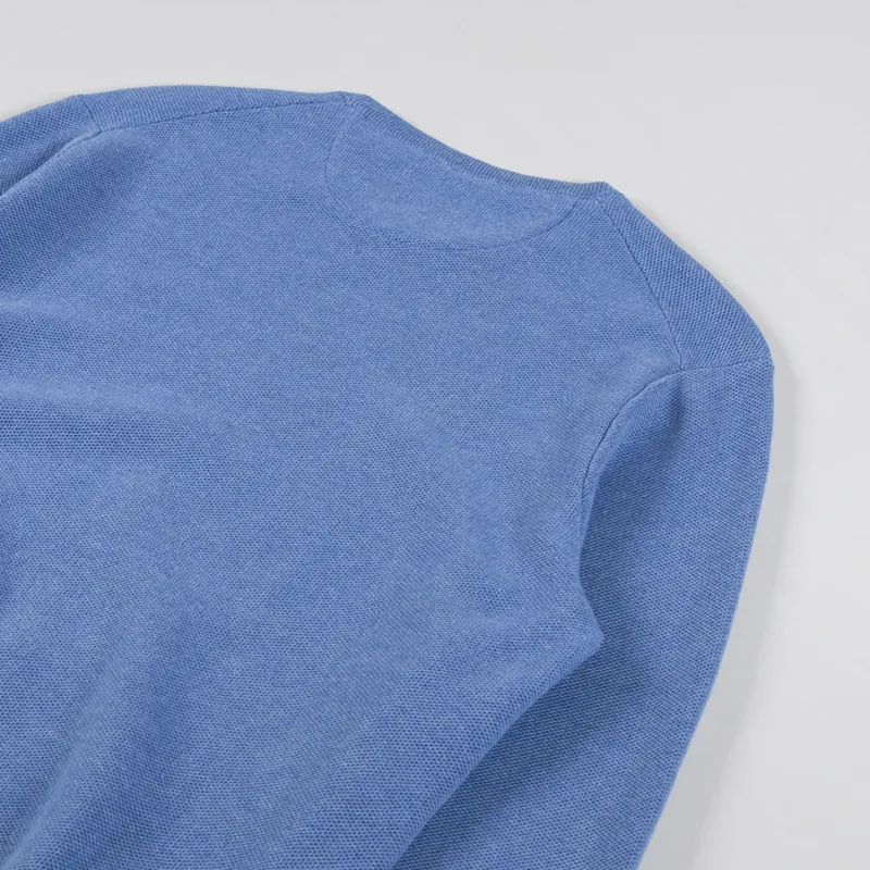 Polo Ralph Lauren Waffle Mesh Knit Jumper Blue Stone Heather-3