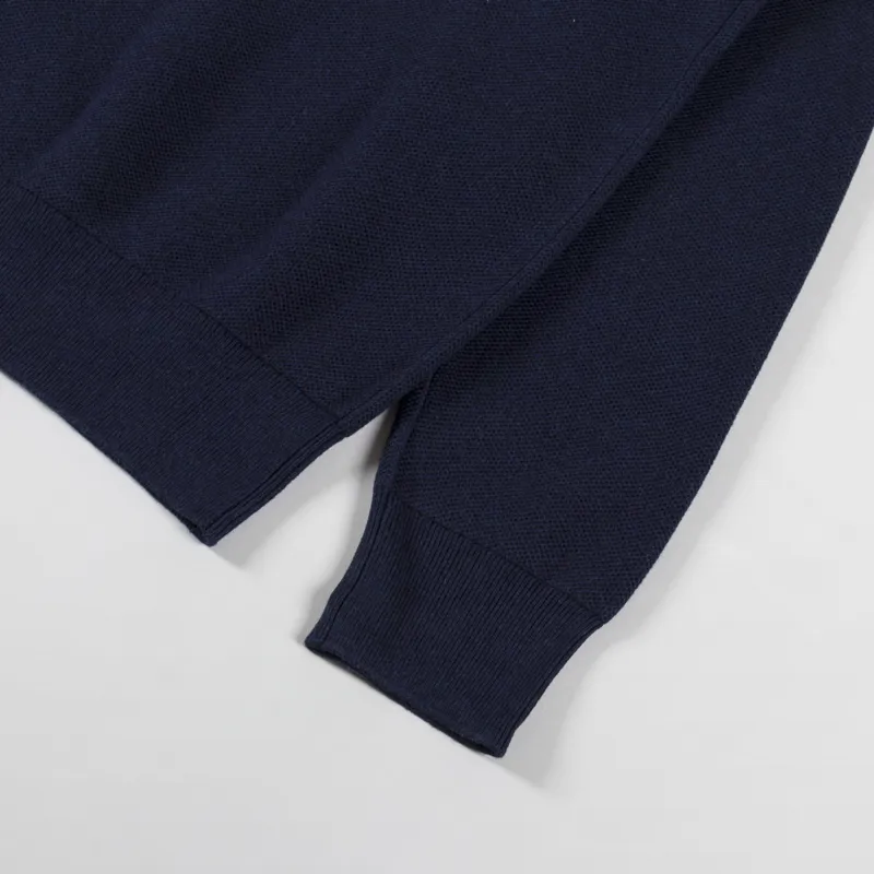 Polo Ralph Lauren Mesh Knit Quarter Zip Jumper Navy Heather-6