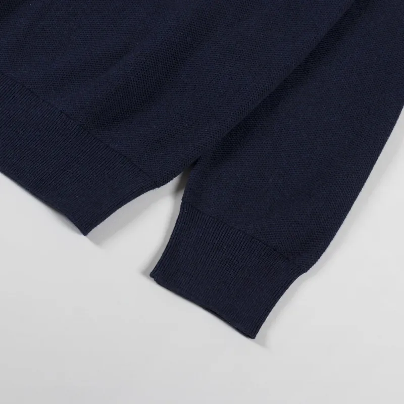 Polo Ralph Lauren Mesh Knit Quarter Zip Jumper Navy Heather-5