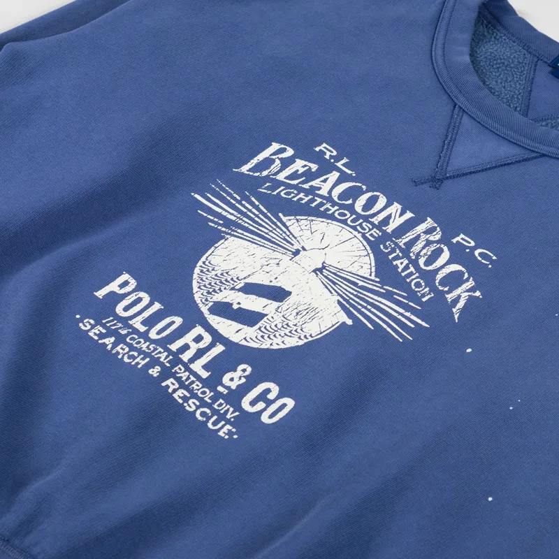 Polo Ralph Lauren Vintage Fit Fleece Graphic Sweatshirt Blue Heaven-4