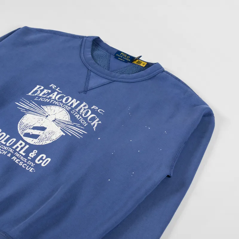 Polo Ralph Lauren Vintage Fit Fleece Graphic Sweatshirt Blue Heaven-2