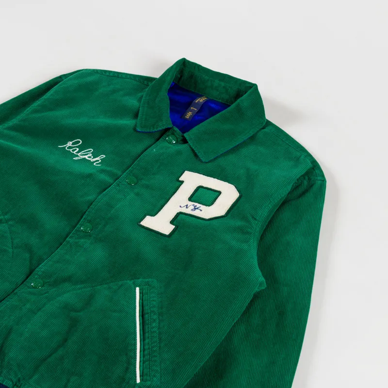 Polo Ralph Lauren Reversible Letterman Jacket Athletic Green Rugby-6