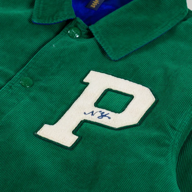 Polo Ralph Lauren Reversible Letterman Jacket Athletic Green Rugb