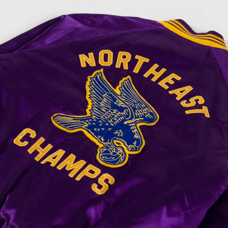 Polo Ralph Lauren Satin Varsity Inspired Jacket Champion Purple X-6