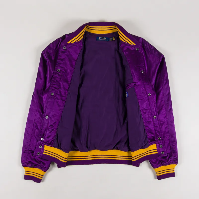Polo Ralph Lauren Satin Varsity Inspired Jacket Champion Purple X-1
