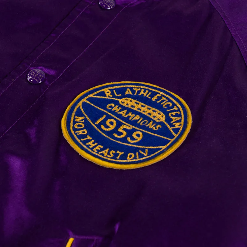 Polo Ralph Lauren Satin Varsity Inspired Jacket Champion Purple X-8