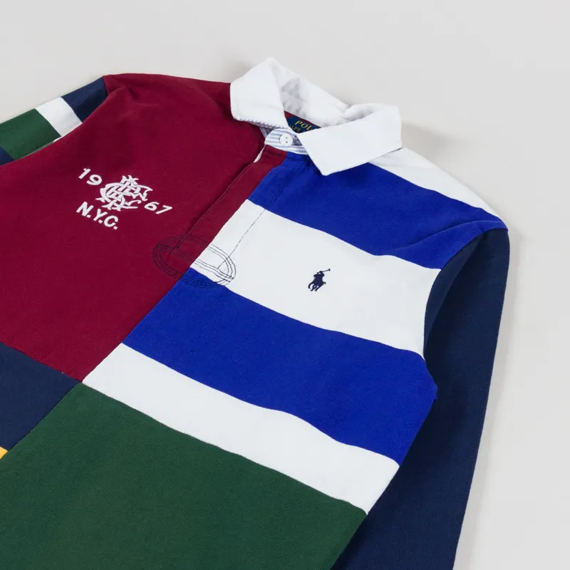 Polo Ralph Lauren Patchwork Jersey Rugby Shirt Newport Navy Multi-2