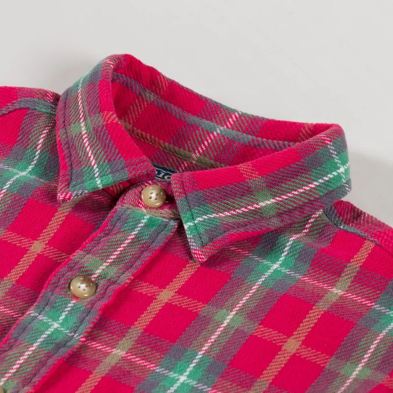 Polo Ralph Lauren Plaid Flannel Work Shirt Red Green-4
