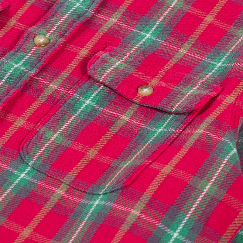 Polo Ralph Lauren Plaid Flannel Work Shirt Red Green-5