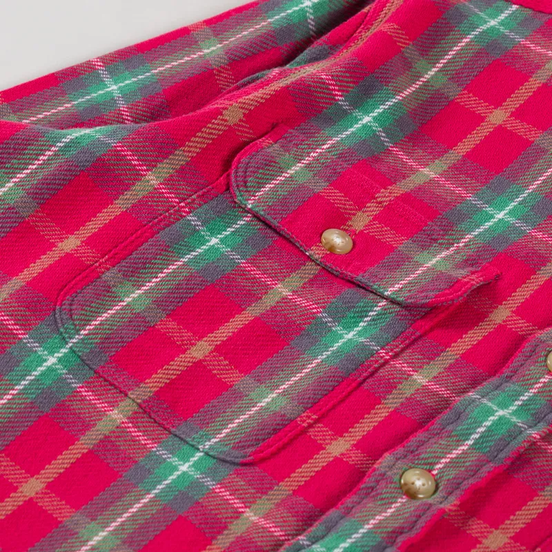 Polo Ralph Lauren Plaid Flannel Work Shirt Red Green-6