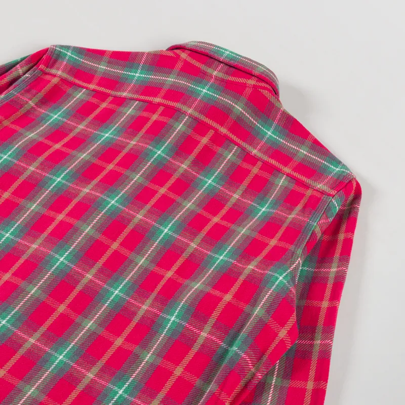 Polo Ralph Lauren Plaid Flannel Work Shirt Red Green-3