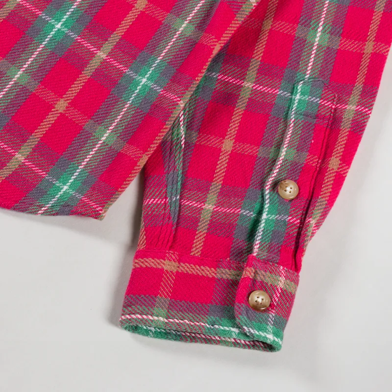 Polo Ralph Lauren Plaid Flannel Work Shirt Red Green-9