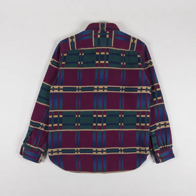 Polo Ralph Lauren Classic Fit Flannel Jacquard Workshirt Wine Multi-1