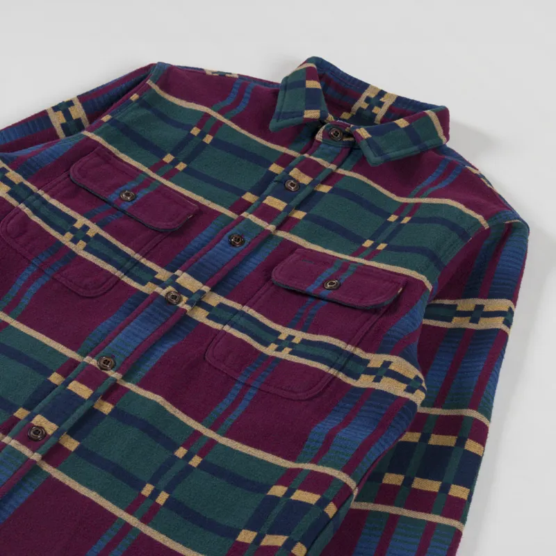 Polo Ralph Lauren Classic Fit Flannel Jacquard Workshirt Wine Multi-2