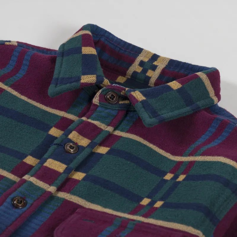 Polo Ralph Lauren Classic Fit Flannel Jacquard Workshirt Wine Multi-4
