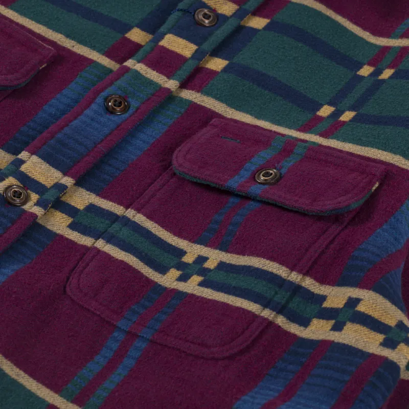 Polo Ralph Lauren Classic Fit Flannel Jacquard Workshirt Wine Multi-6