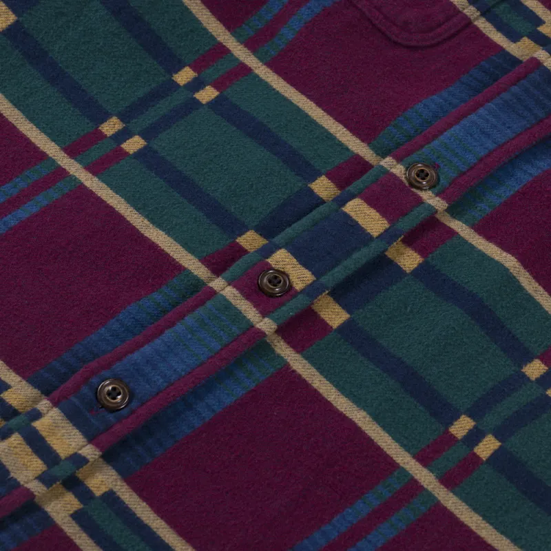 Polo Ralph Lauren Classic Fit Flannel Jacquard Workshirt Wine Multi-5