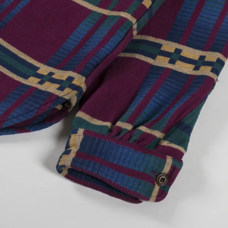 Polo Ralph Lauren Classic Fit Flannel Jacquard Workshirt Wine Multi-8