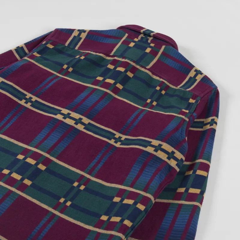 Polo Ralph Lauren Classic Fit Flannel Jacquard Workshirt Wine Multi-3