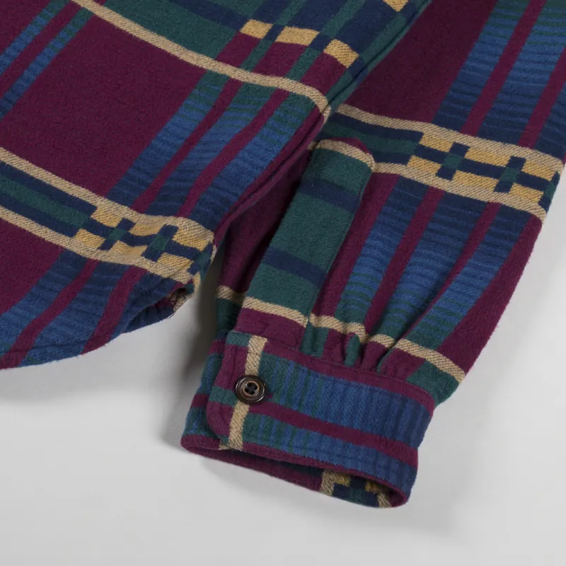 Polo Ralph Lauren Classic Fit Flannel Jacquard Workshirt Wine Multi-7