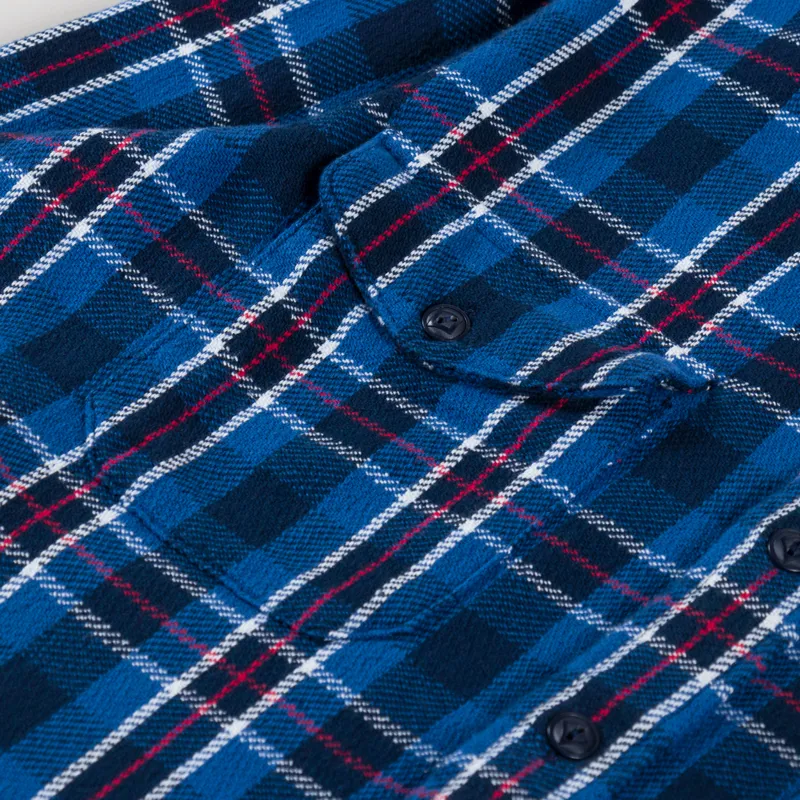 Polo Ralph Lauren Plaid Flannel Work Shirt Blue Navy-5