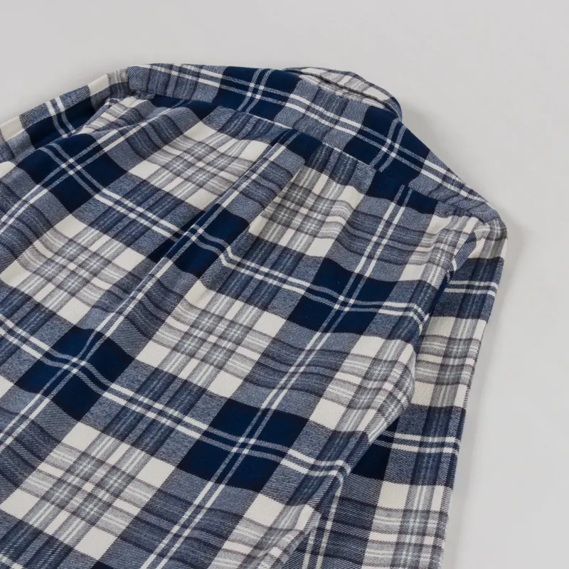 Polo Ralph Lauren Plaid Brushed Flannel Shirt Off White Navy-2